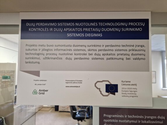 Investicijų projektas „Dujų perdavimo sistemos nuotolinės technologinių procesų kontrolės ir dujų apskaitos prietaisų duomenų surinkimo sistemos diegimas“ (Projekto kodas: 06.3.1-LVPA-V-104-02-0002)